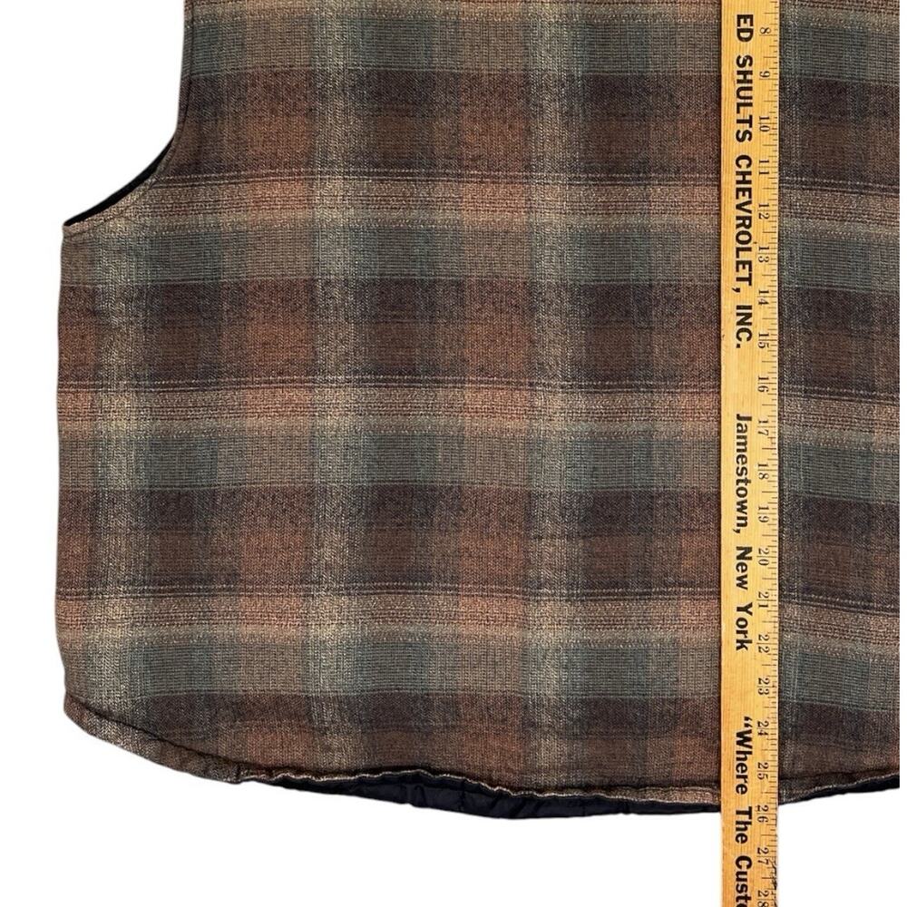 Clear Water Men’s Plaid Quilted Outdoor Vest Brown Green Size L - Picture 11 of 11